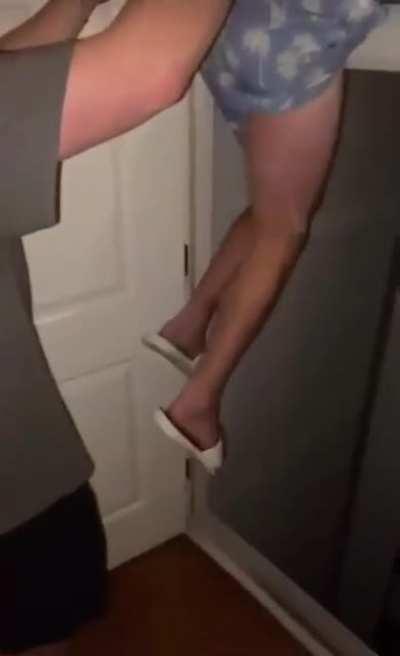 Trying to not get cut in half by an elevator.