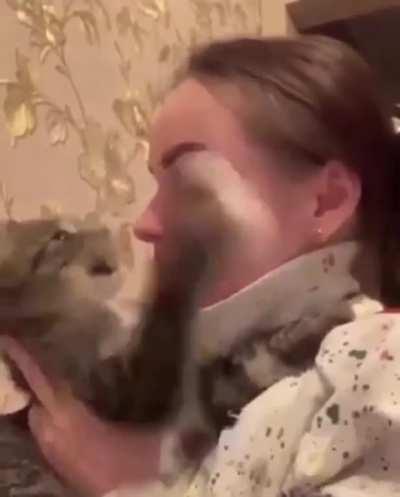 Such a sweet baby! Specially the cat.