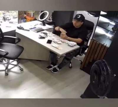 WCGW counting money in your office