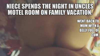 Niece spends the night in uncles motel room on family vacation 