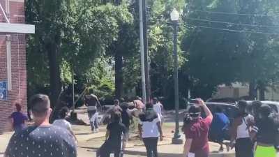 Boy wearing MAGA hat shows up to the riots....