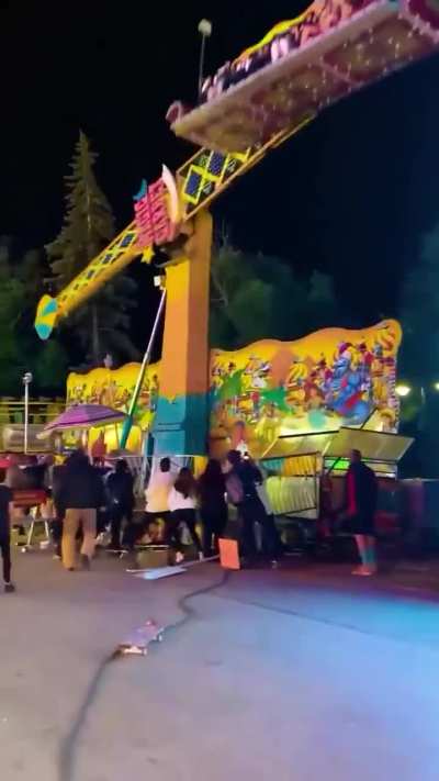 Carnival attendees prevent ride from tipping 