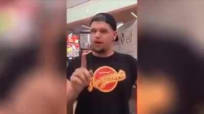 Poor guy had to deal with adult man who didn’t like his slushy and wouldn’t leave.