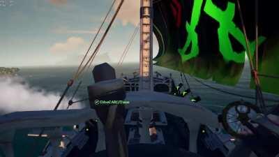 Nothing to see here. Just a skeleton ship using an island as a ramp.