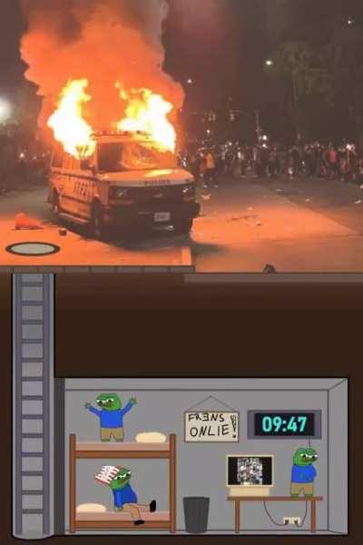 Frens hanging out while the world burns