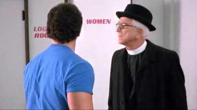 Repossessed (1990), PG-13, Melissa Moore (full amazing boobs) and uncredited naked extras showering in locker room (ass)