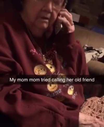 F in the chat for her Mom’s old friend