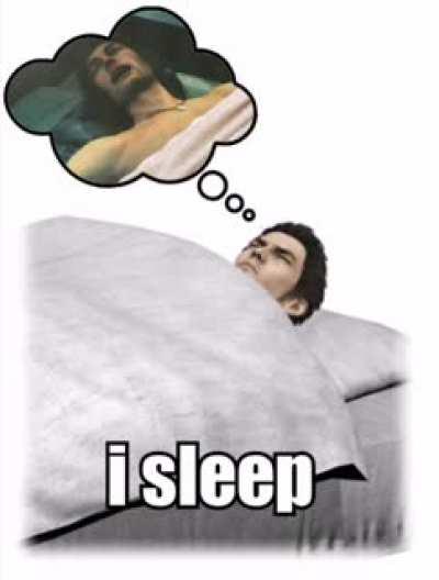 sleepy kiryu dreaming of his kyodai