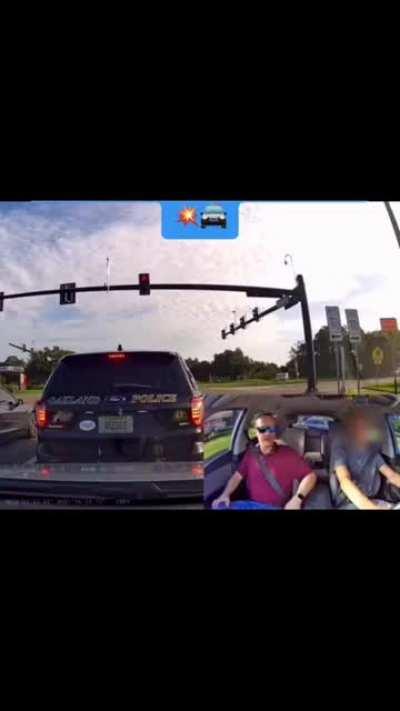 Young driver almost hits cop car with parent riding passenger