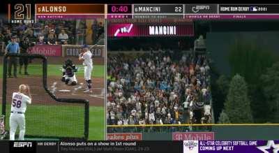 [Highlight] Alonso hits 6 in a row to win the home run derby.