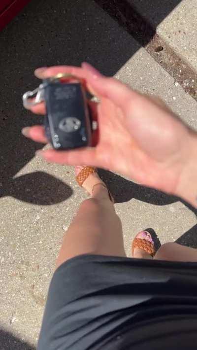 Mini squirt while getting my keys out 