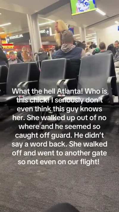Lady makes a scene at airport.