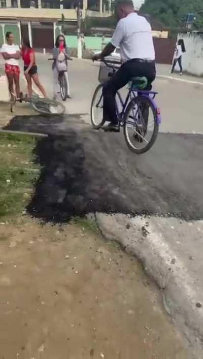 The city hall asphalted the train line