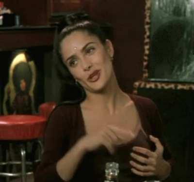 Salma Hayek playing with her tits