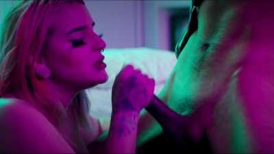 Taking a facial infront of her husband