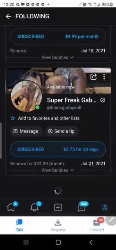 all active subscriptions just 1 onlyfans account