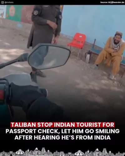 Taliban Soldier routine stops an Indian citizen for passport check, let him go smiling after hearing he is from India- Wholesome interaction.