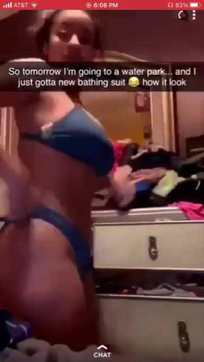 Jaden Newman trying on bathing suit from snap