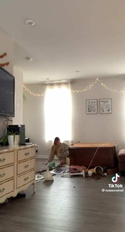 WCGW roller skating inside a house