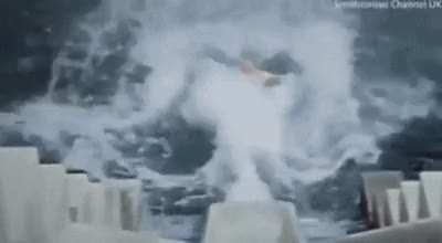 Colorized video of Winston Churchill going down a waterslide. 1934.