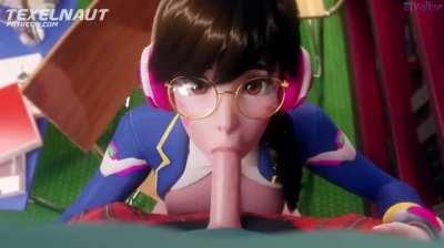 D.Va sucking dick (Texelnaut, Volkor)