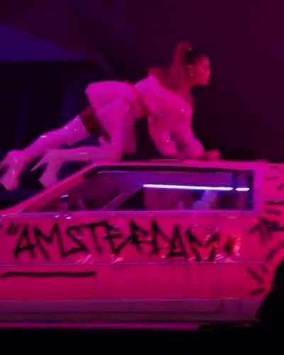 Climbing on the car (those boots are everything!)