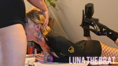 Tied up throatfuck