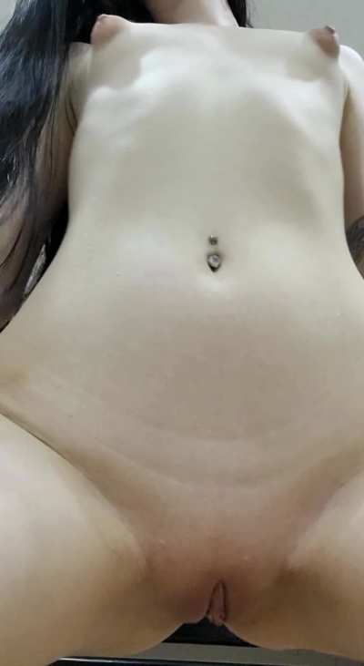 College pale girl with puffy nipples and small breasts