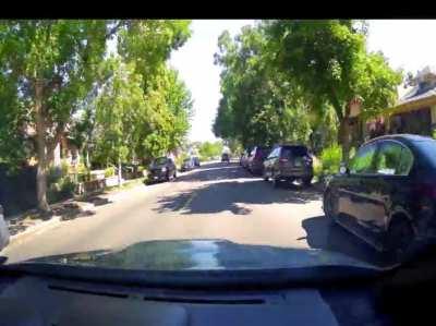 Some douche blew a stop sign going 50mph and tossed me 40 Feet. Douche ran never to be found.