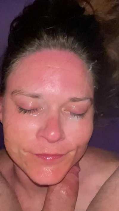 I’m even happy when I have cum in both of my eyes. I’m ready for a bukkake. Who’s in?