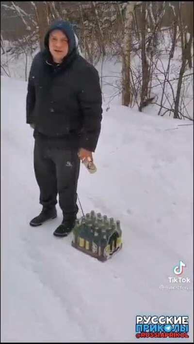 Out for a walk with his pet