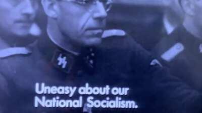 Graf Von Schwerin bravely confronting a terrifying Nazi courtroom on Nazi atrocities. He and others were hung on meathooks for a slow death which was later shown to Hitler.