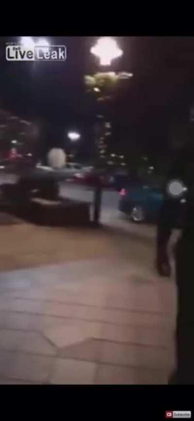 Racist Ex-Marine gets beat up.