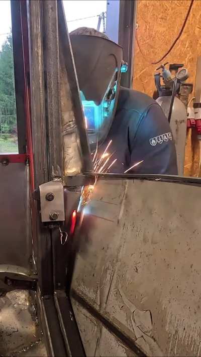 Mini loader cab door making