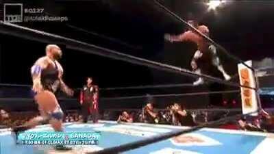 SANADA looking obscenely clean against Michael Elgin