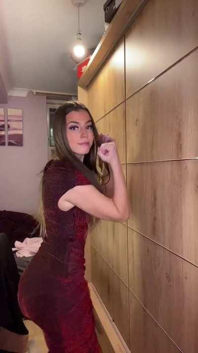 3 - Bouncy In Red Sparkle Dress