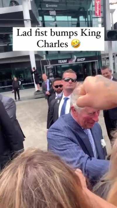 This man got the royal fist pump