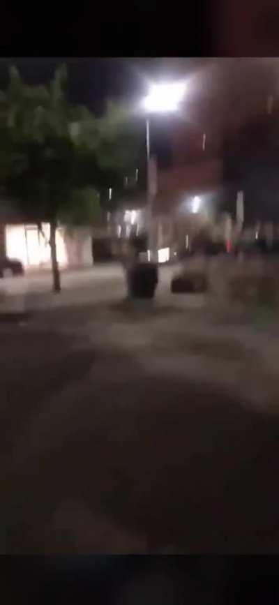 Raleigh, NC- Flash bangs are fired at the owner of a bar named Ruby’s Deluxe where medics stationed also themselves