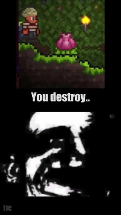 [OC] Mr Incredible becoming uncanny, destroying things in Terraria edition