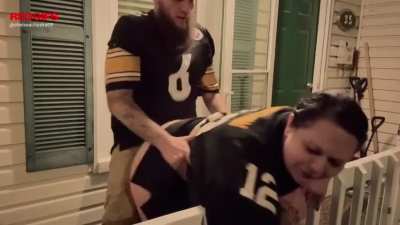 When you damn near get railed right over your railing..