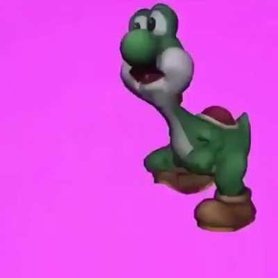 Yoshi eats a magnet