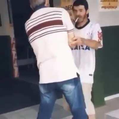 Trying to light a cigarette