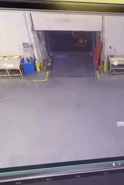 When unloading the pallets off a truck