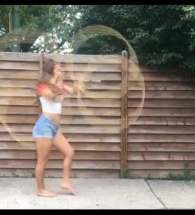 Her skills with the hoops
