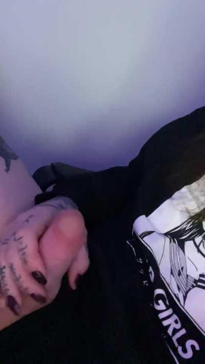 What do you think of my hard girl cock? 😉