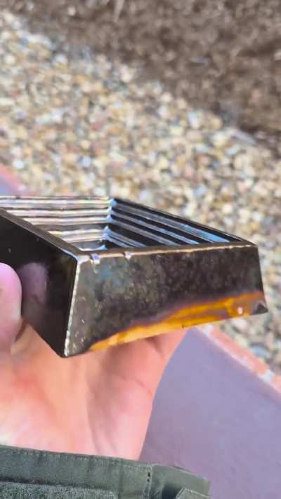 I made a ceramic dish inspired by bismuth crystals