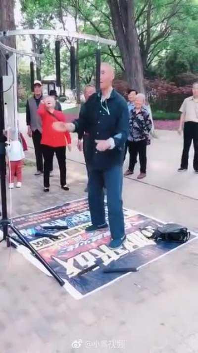 This mans reflexes are no match for gravity