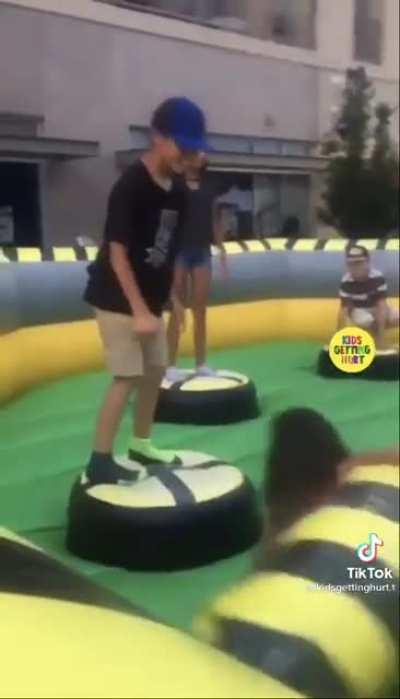 to cheat at a inflating obstacle thingy