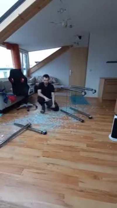 ...to move a glass table.