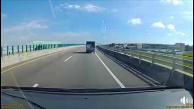 Styrofoam box jumped back into the van... Twice !